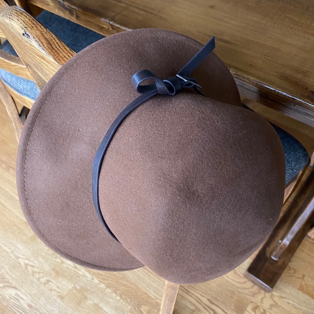 Nine West Brown Trench Cloche Hat 100% Wool